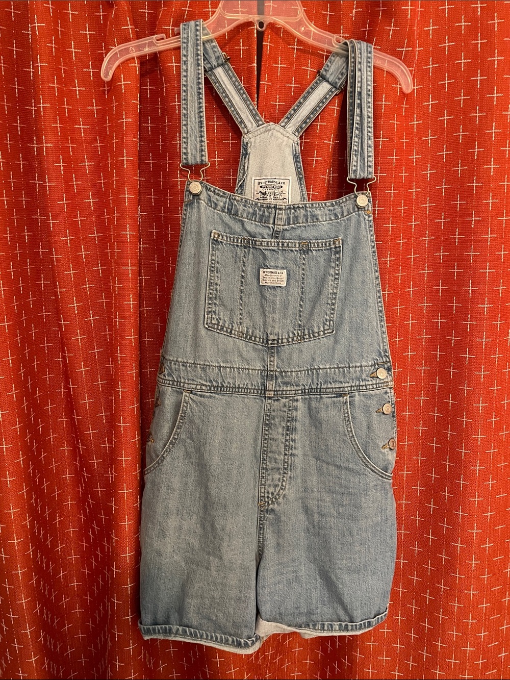 Levi’s Light Blue Denim Short Overalls